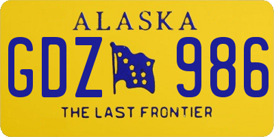 AK license plate GDZ986