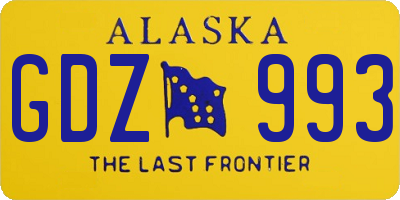 AK license plate GDZ993