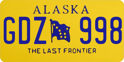 AK license plate GDZ998