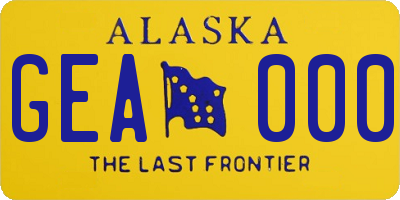AK license plate GEA000