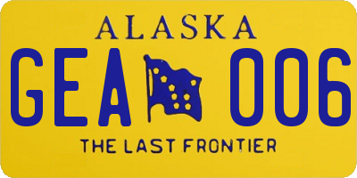 AK license plate GEA006