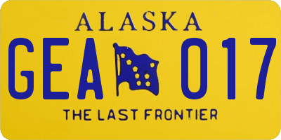 AK license plate GEA017