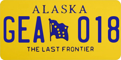 AK license plate GEA018