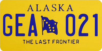 AK license plate GEA021