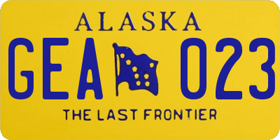 AK license plate GEA023