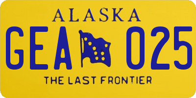 AK license plate GEA025