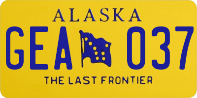 AK license plate GEA037