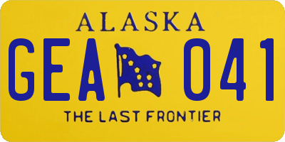 AK license plate GEA041