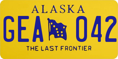 AK license plate GEA042