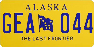 AK license plate GEA044