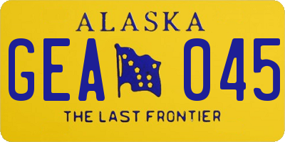 AK license plate GEA045