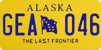 AK license plate GEA046