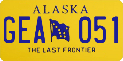 AK license plate GEA051