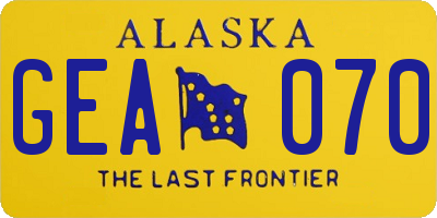 AK license plate GEA070