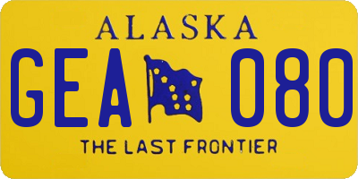 AK license plate GEA080