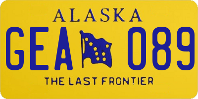 AK license plate GEA089