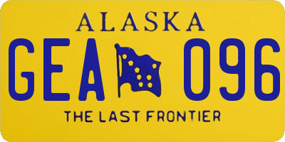 AK license plate GEA096