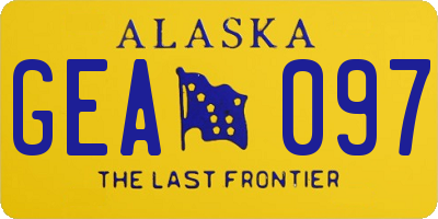 AK license plate GEA097