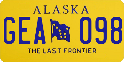 AK license plate GEA098