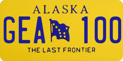 AK license plate GEA100