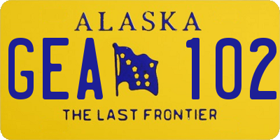 AK license plate GEA102