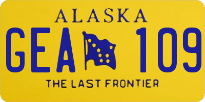 AK license plate GEA109