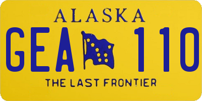 AK license plate GEA110