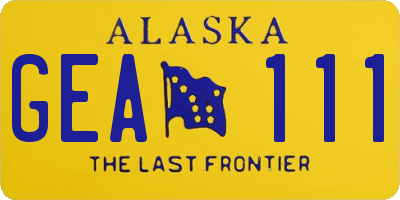 AK license plate GEA111