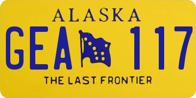 AK license plate GEA117