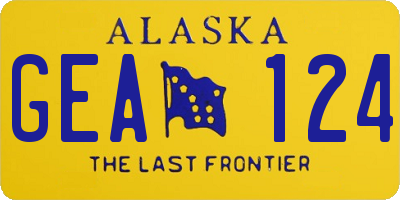 AK license plate GEA124