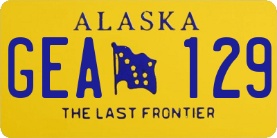 AK license plate GEA129