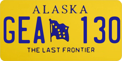 AK license plate GEA130