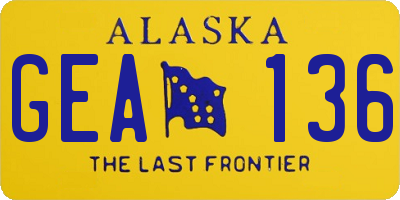 AK license plate GEA136