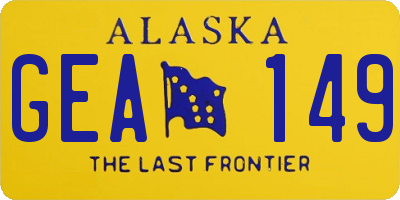 AK license plate GEA149