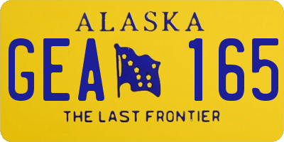 AK license plate GEA165