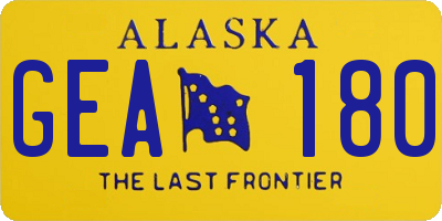 AK license plate GEA180