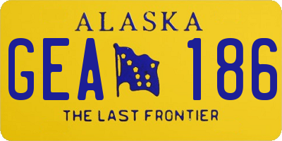 AK license plate GEA186