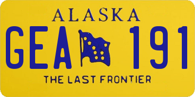 AK license plate GEA191