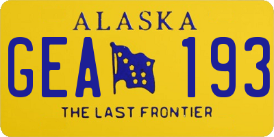AK license plate GEA193