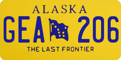 AK license plate GEA206