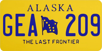 AK license plate GEA209