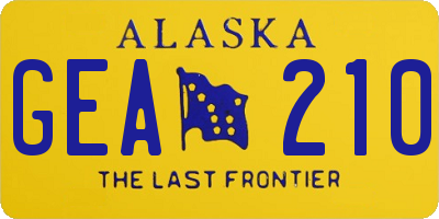 AK license plate GEA210