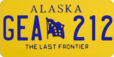 AK license plate GEA212