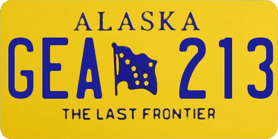 AK license plate GEA213