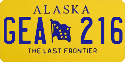 AK license plate GEA216