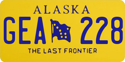 AK license plate GEA228