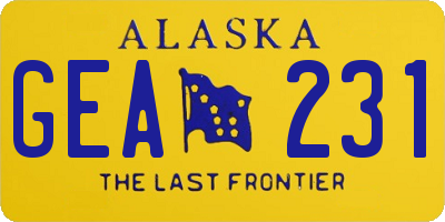 AK license plate GEA231