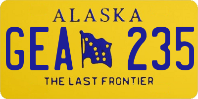 AK license plate GEA235
