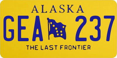 AK license plate GEA237