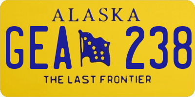 AK license plate GEA238